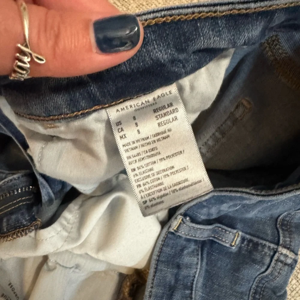 American Eagle Outfitters Ripped Blue Skinny Jeans - Picture 3 of 3